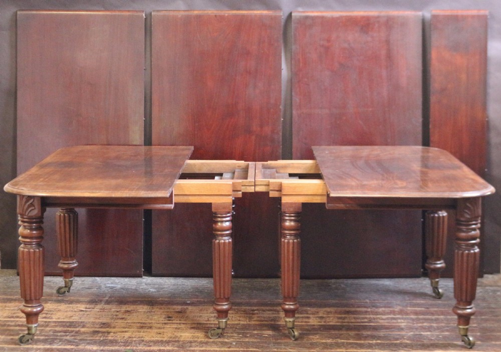 George IV Mahogany 'Imperial Action' Extending Dining Table.  View V