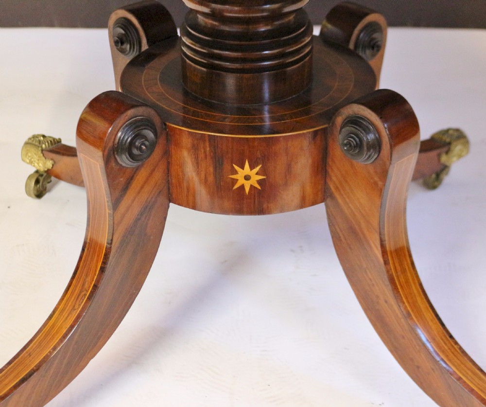 Regency Goncalo Alves Tilt Top Pedestal Round Centre Table View X