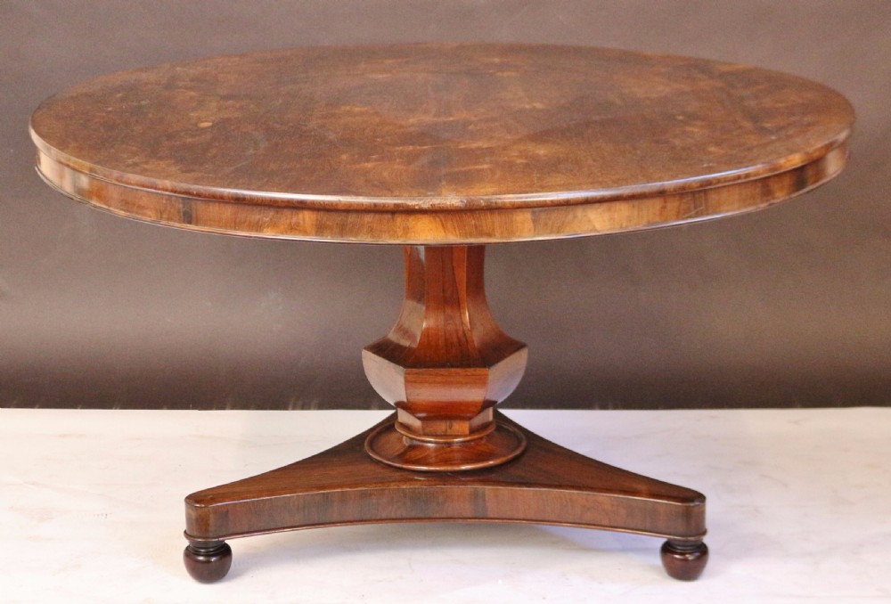 William 1V Rosewood Round Tilt Top Pedestal Centre Table. View II