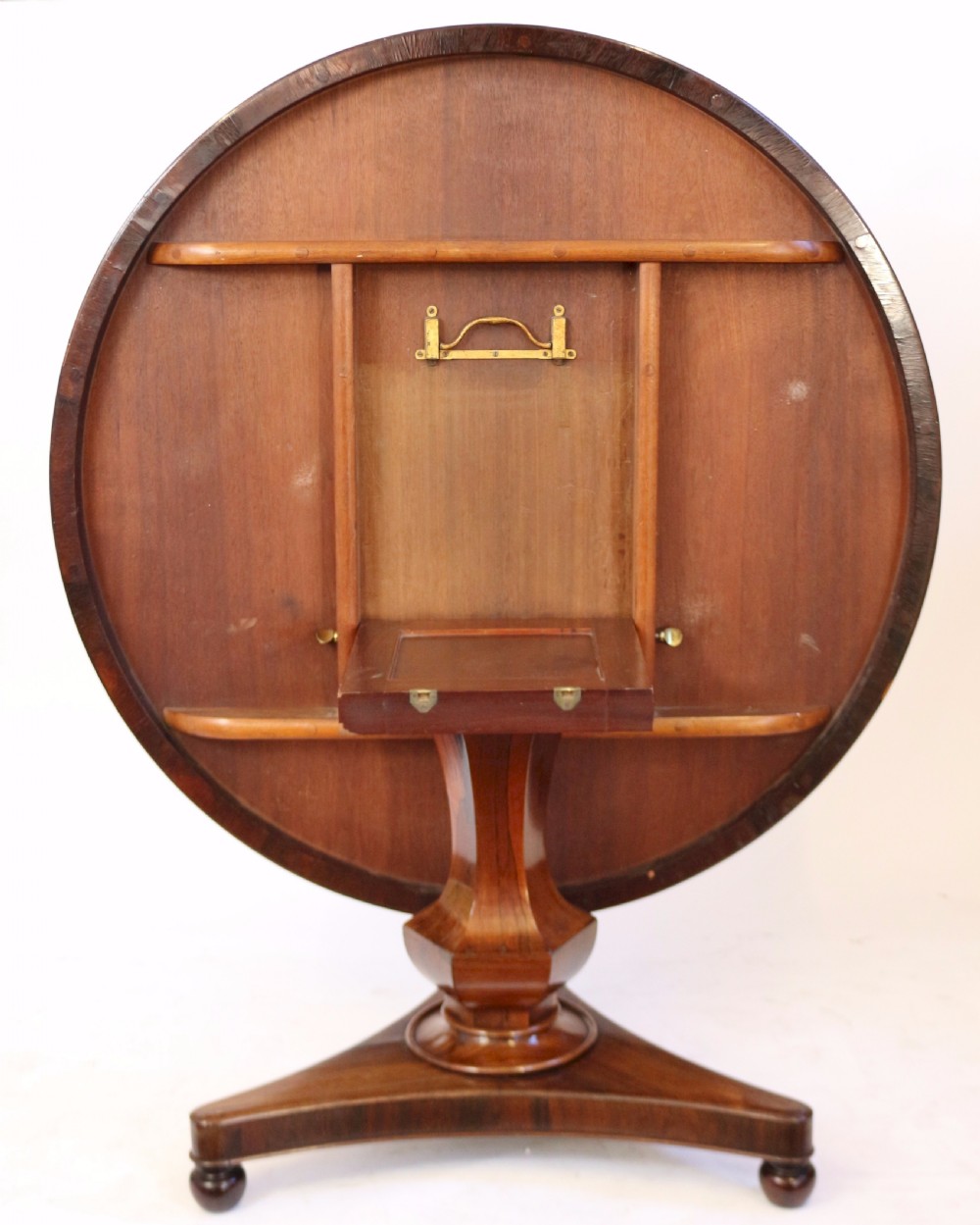 William 1V Rosewood Round Tilt Top Pedestal Centre Table. View V