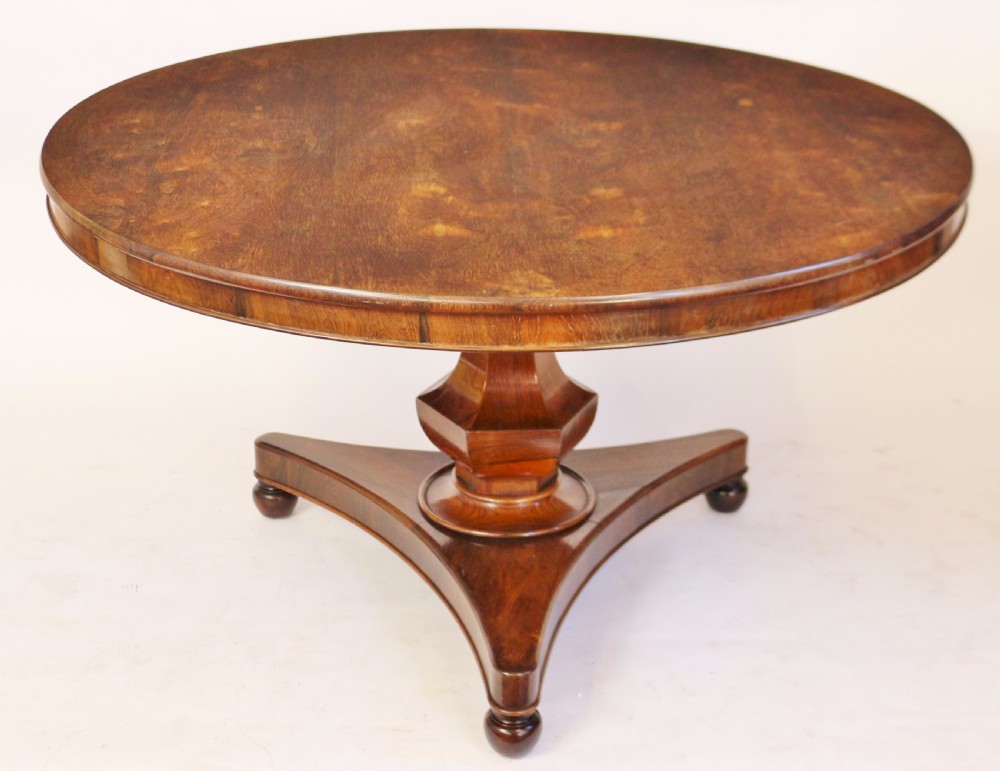 William 1V Rosewood Round Tilt Top Pedestal Centre Table. View VI