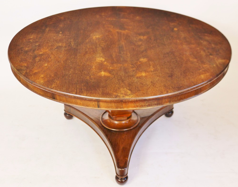 William 1V Rosewood Round Tilt Top Pedestal Centre Table. View VII