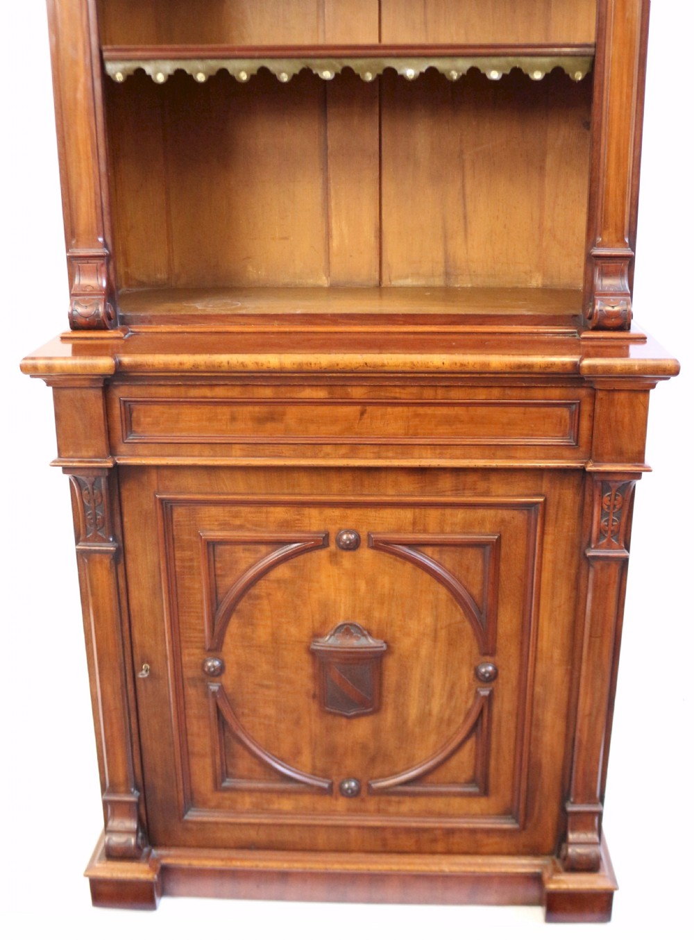Fine Quality Victorian Mahogany Open Top Cupboard Base Bookcase. View V