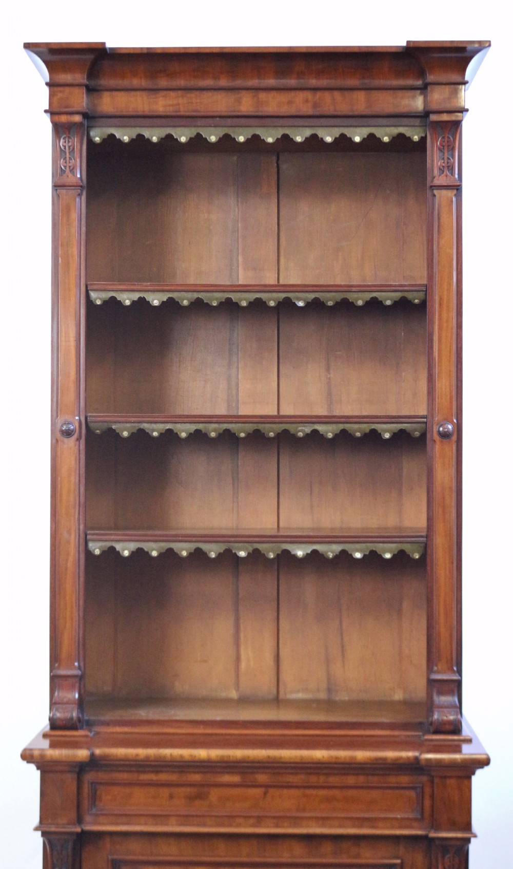 Fine Quality Victorian Mahogany Open Top Cupboard Base Bookcase. View VI