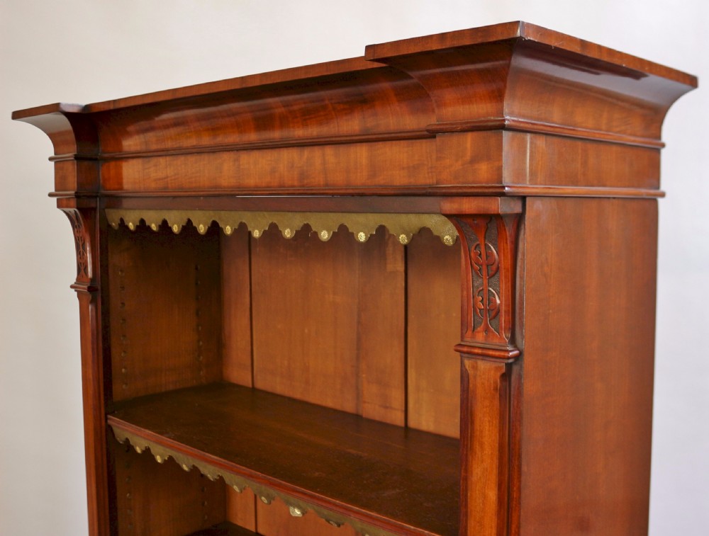 Fine Quality Victorian Mahogany Open Top Cupboard Base Bookcase. View VIII