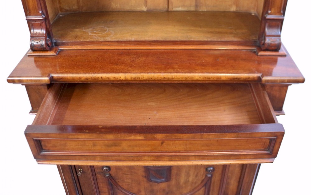 Fine Quality Victorian Mahogany Open Top Cupboard Base Bookcase. View XI