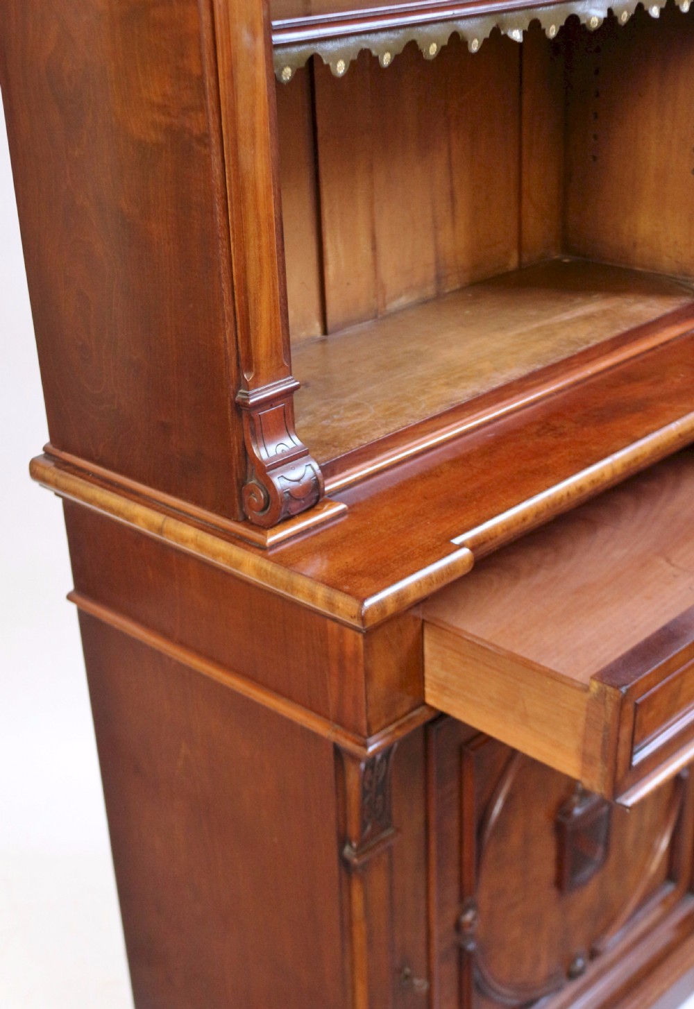 Fine Quality Victorian Mahogany Open Top Cupboard Base Bookcase. View XII