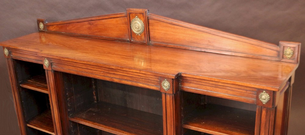 Early 19C Breakfront Open Dwarf Bookcase. View IV