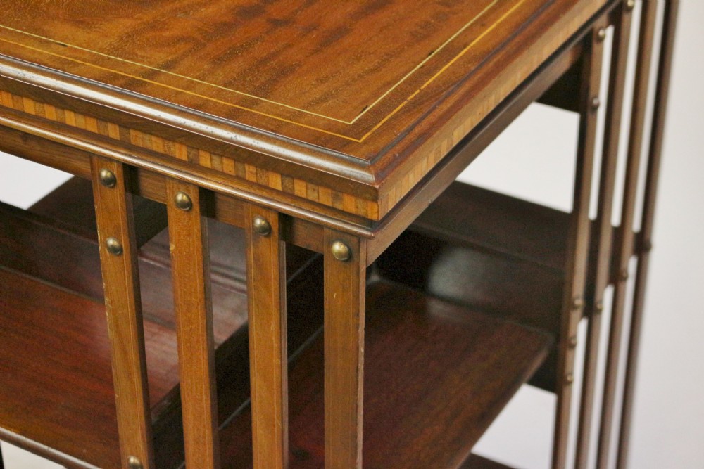 Edwardian Inlaid Mahogany Revolving Bookcase View IX