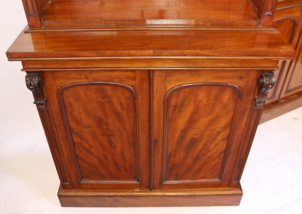 Victorian Mahogany Pair of Open Top Bookcases View IV