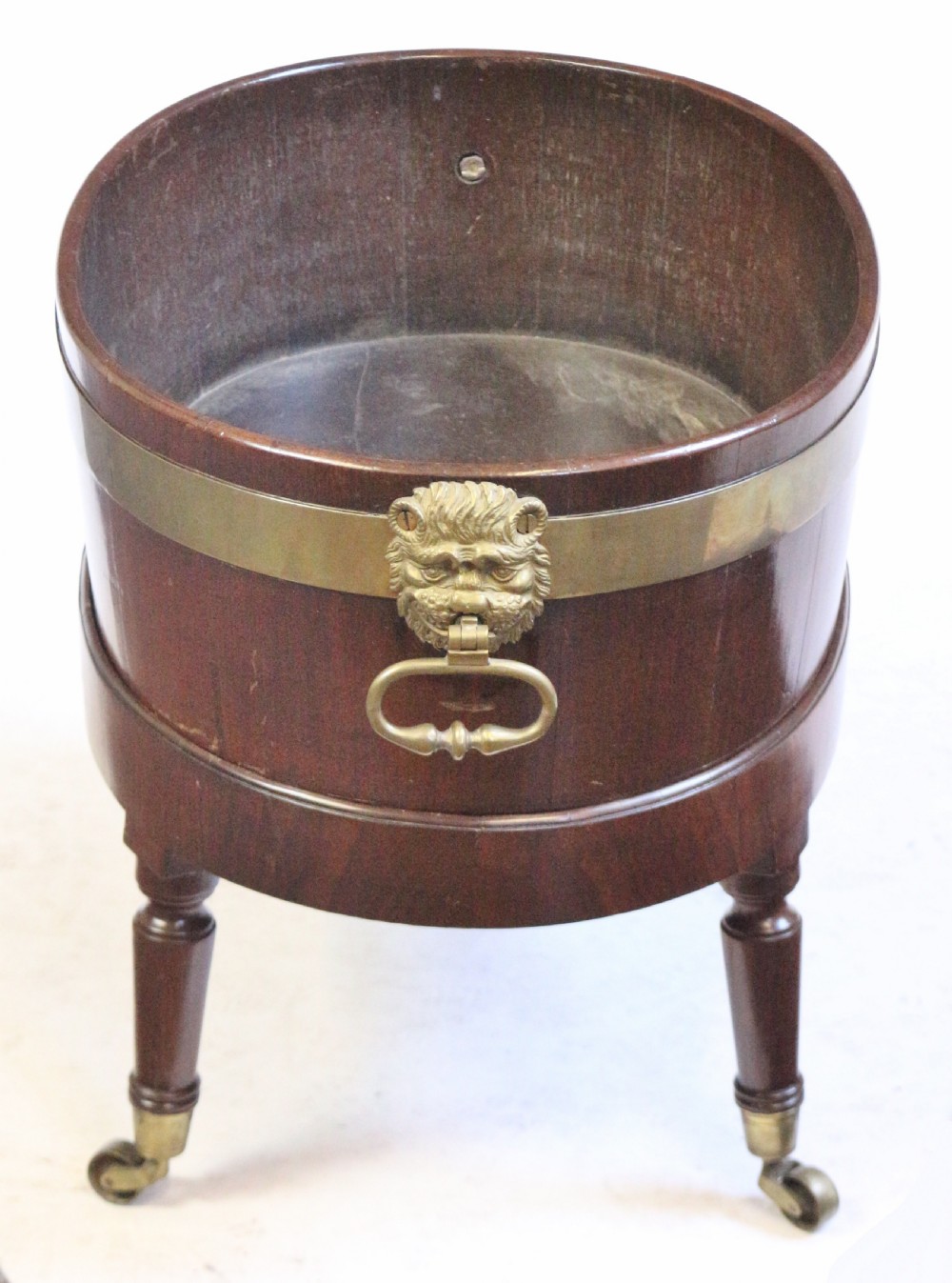 George 111 Mahogany Oval Wine Cooler on Turned Leg Stand View III