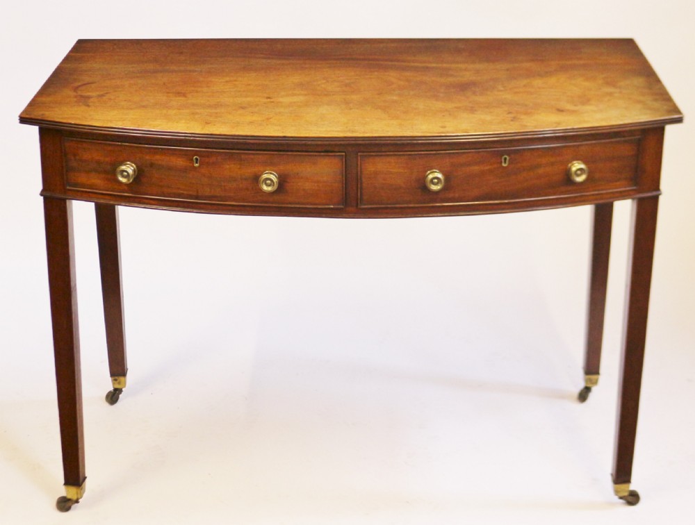 George 111 Mahogany Bowfront 2 Drawer Side Table