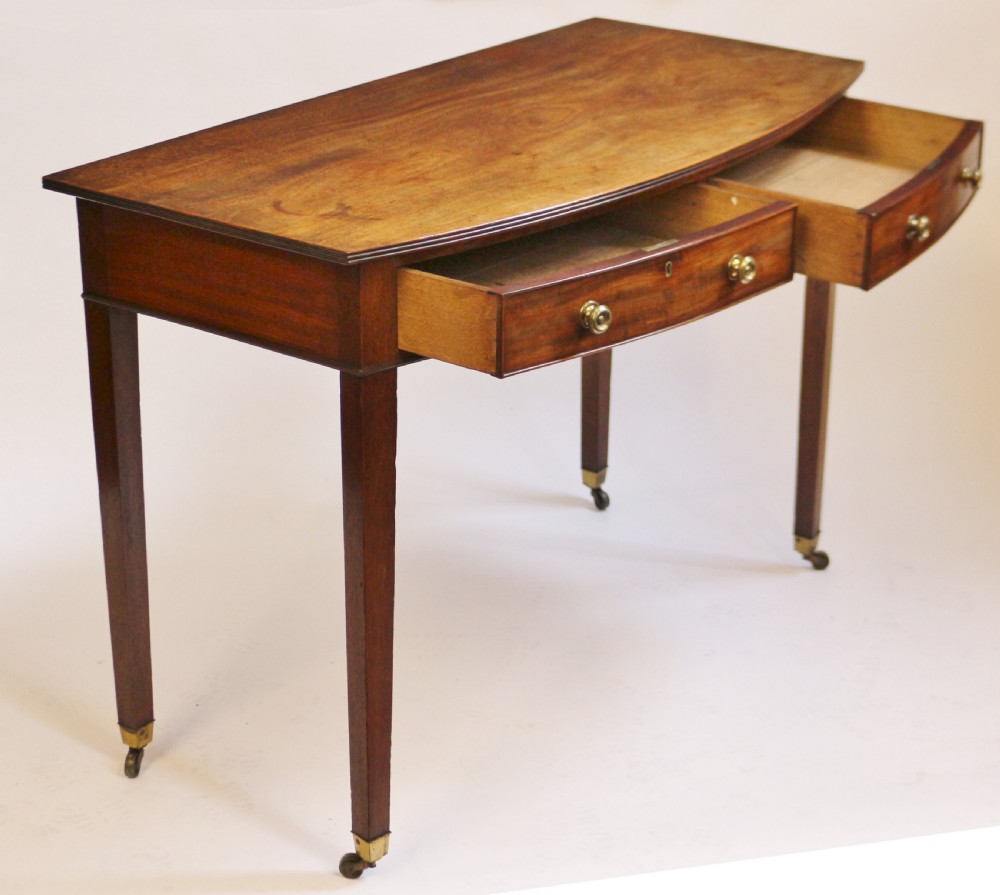 George 111 Mahogany Bowfront 2 Drawer Side Table View II