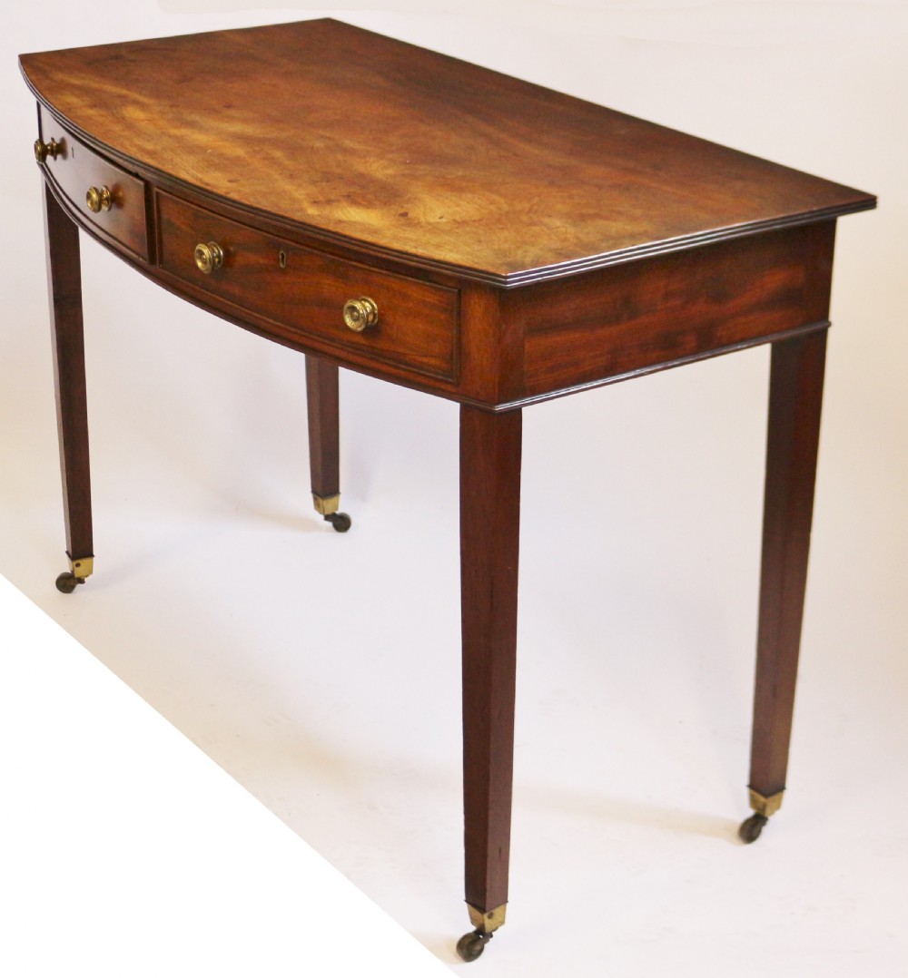 George 111 Mahogany Bowfront 2 Drawer Side Table View III