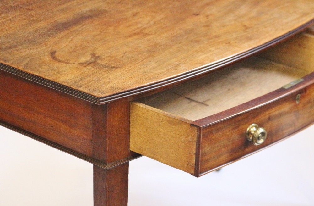George 111 Mahogany Bowfront 2 Drawer Side Table View V