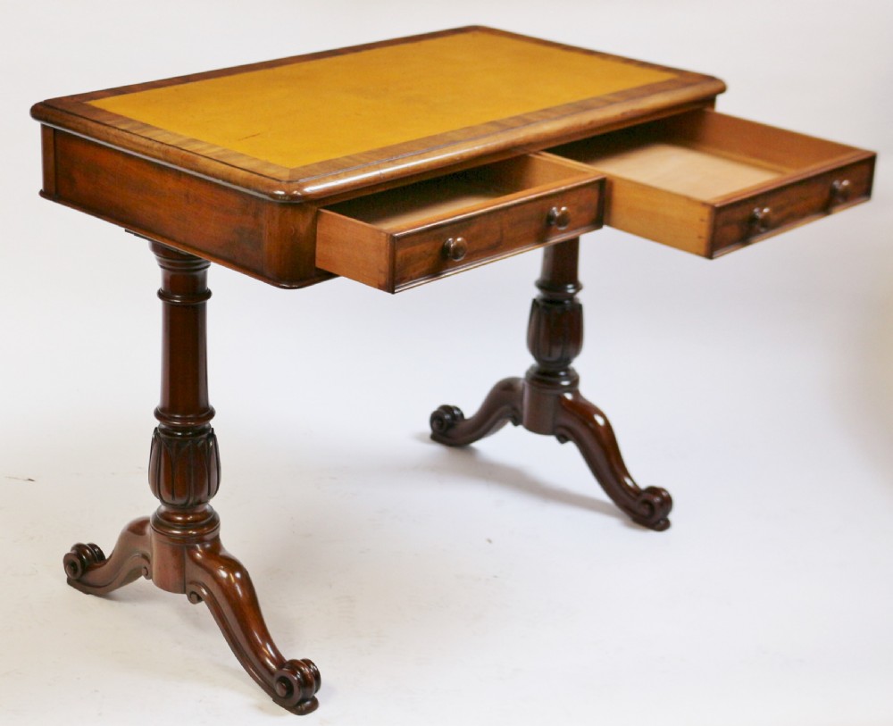 William 1V Mahogany 2 Drawer End Support Writing Table View III