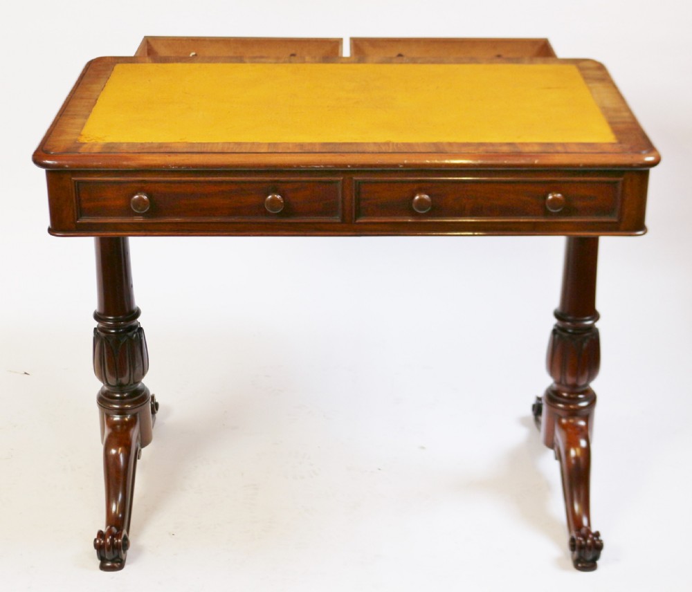 William 1V Mahogany 2 Drawer End Support Writing Table View IV