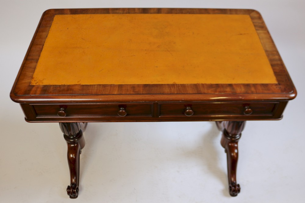 William 1V Mahogany 2 Drawer End Support Writing Table View V