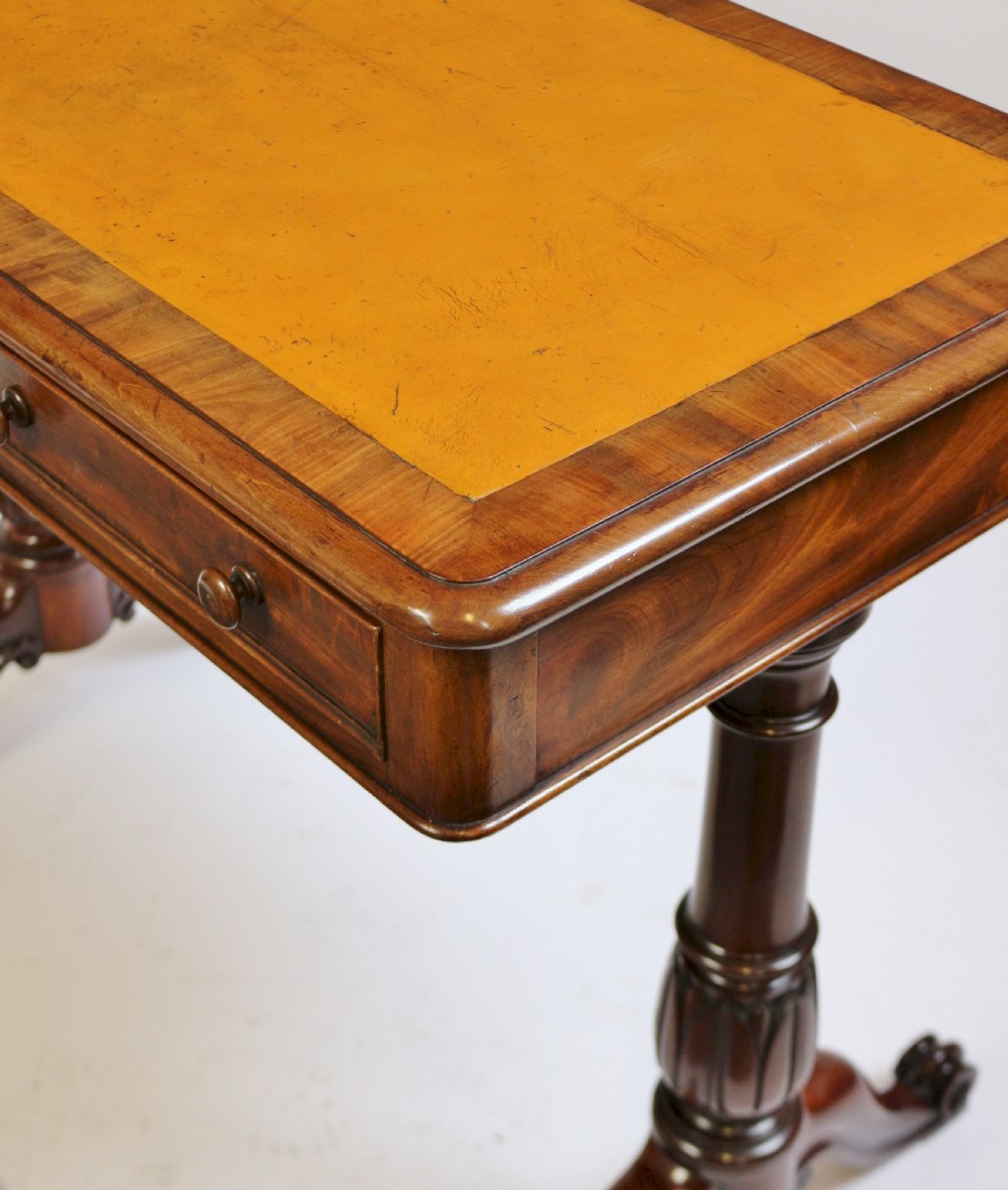 William 1V Mahogany 2 Drawer End Support Writing Table View IX
