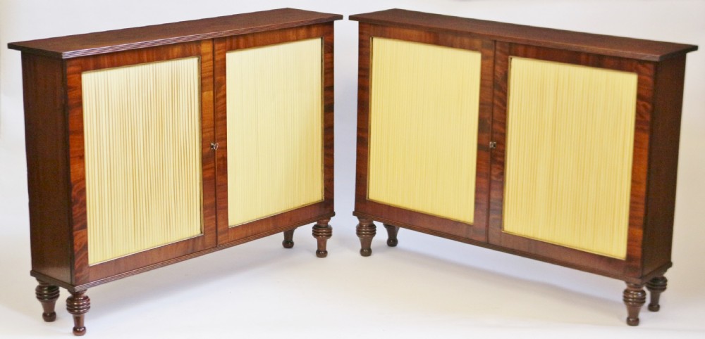 Regency Mahogany Pair of Slim Side Cabinets