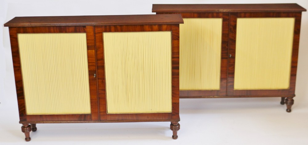 Regency Mahogany Pair of Slim Side Cabinets View II