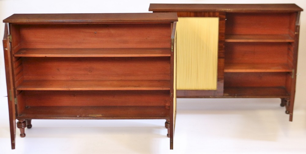 Regency Mahogany Pair of Slim Side Cabinets View III