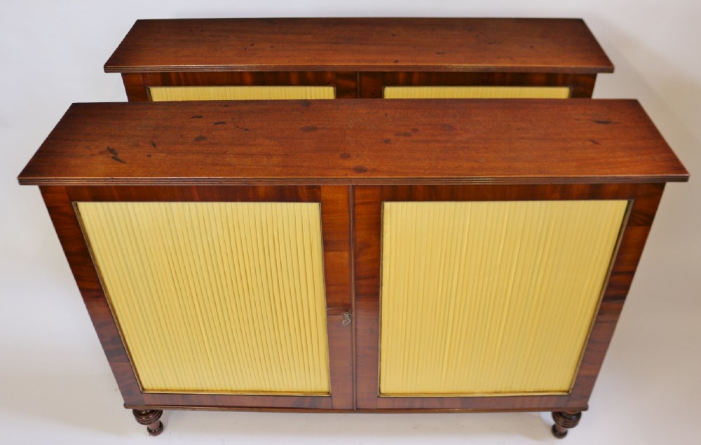 Regency Mahogany Pair of Slim Side Cabinets View V