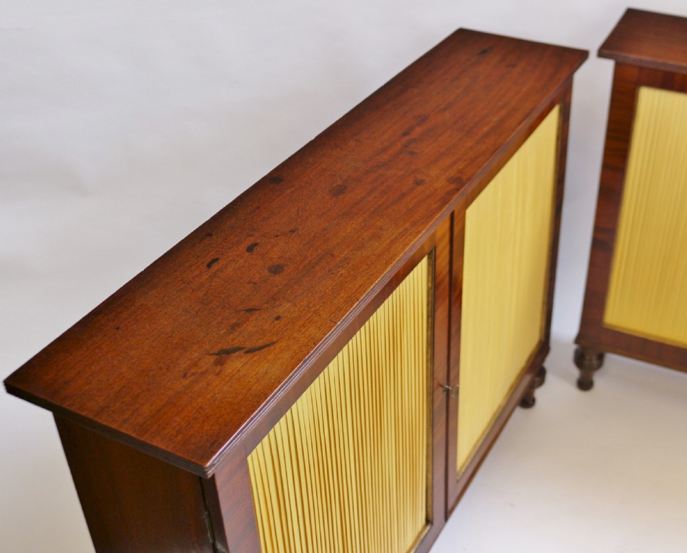 Regency Mahogany Pair of Slim Side Cabinets View VII