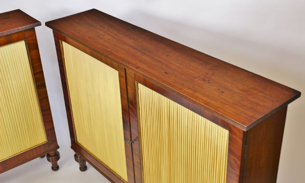Regency Mahogany Pair of Slim Side Cabinets View VIII