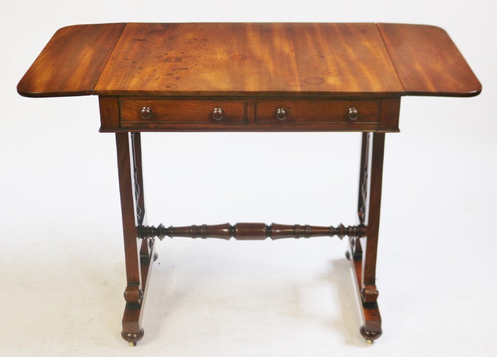 A Fine Regency Mahogany Small 2 Drawer End Support Sofa Table