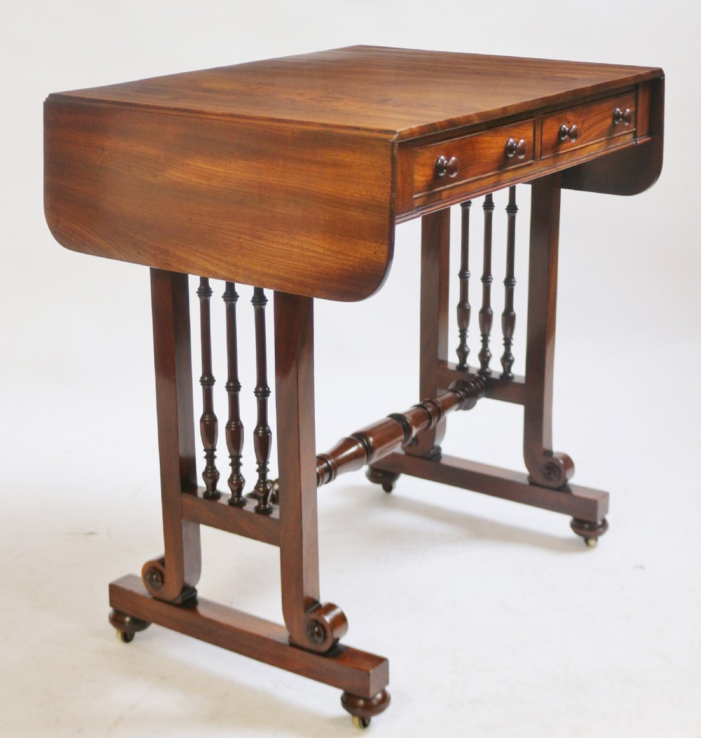 A Fine Regency Mahogany Small 2 Drawer End Support Sofa Table View II