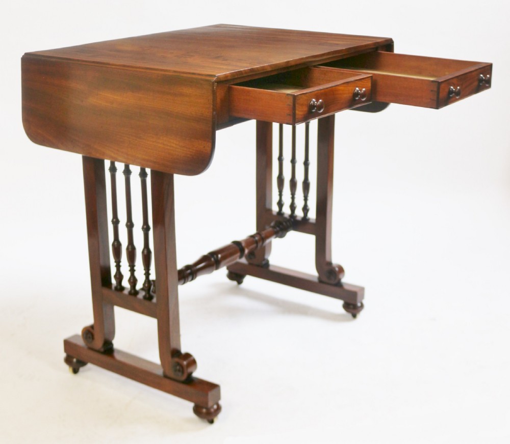 A Fine Regency Mahogany Small 2 Drawer End Support Sofa Table View III
