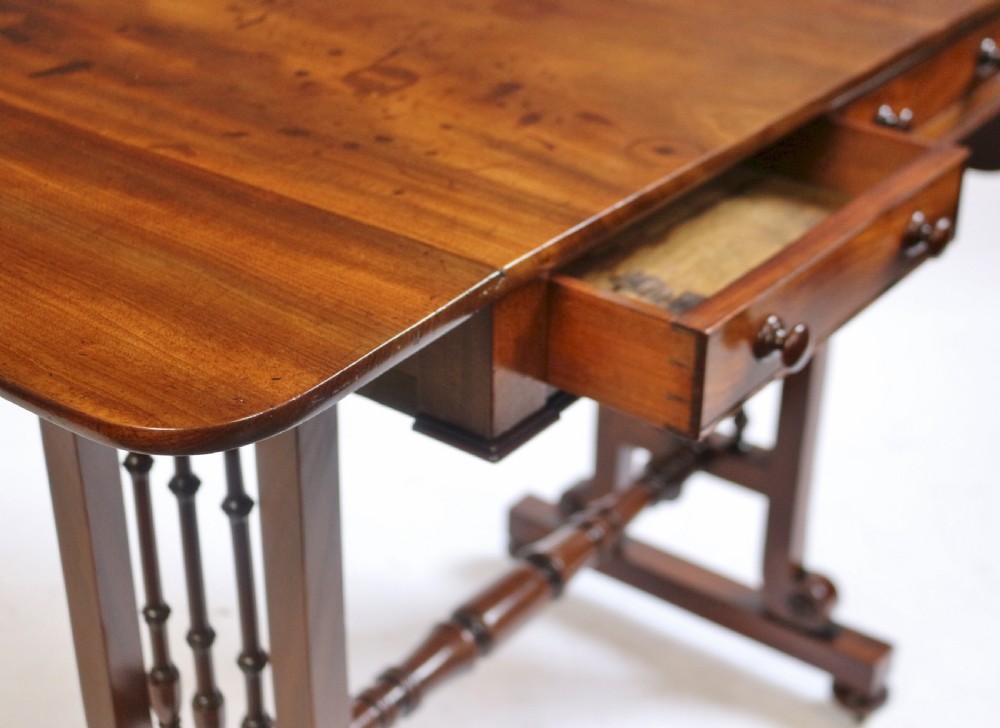 A Fine Regency Mahogany Small 2 Drawer End Support Sofa Table View VIII