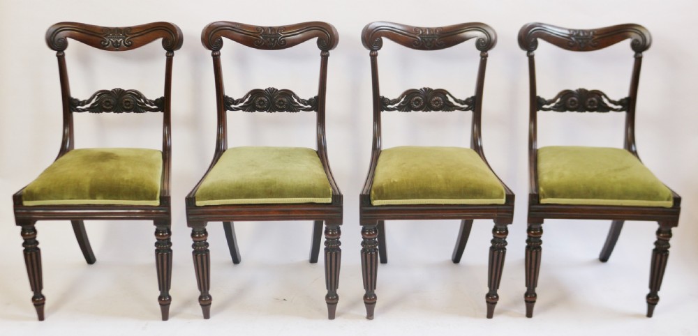 George 1V Mahogany Set of 4 Single Dining Chairs in the Manner of Gillows View II