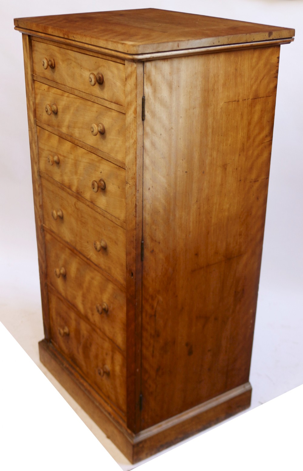 Victorian Satin Birch 6 Drawer Wellington Chest by Holland & Son View V