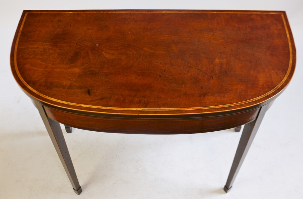 George 111 Mahogany D Shaped Card Table View III