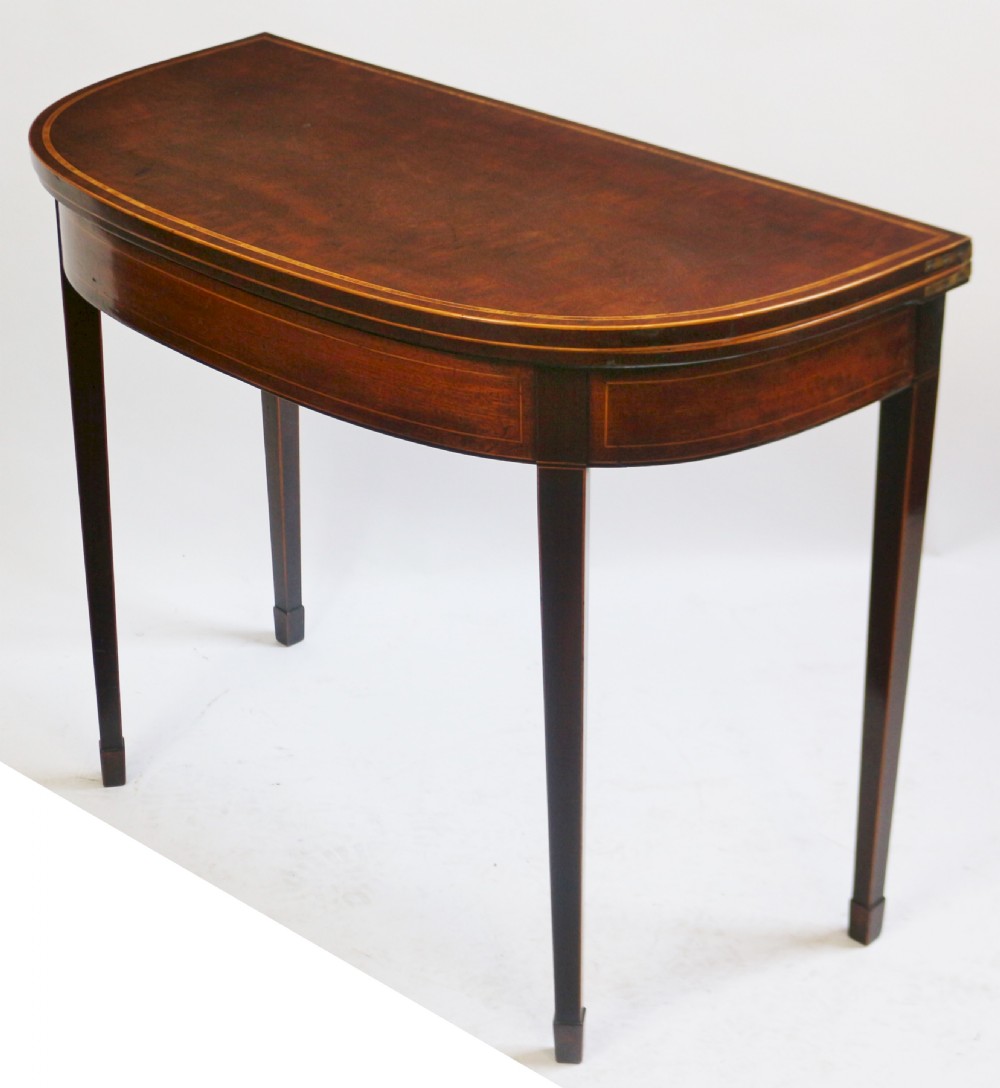 George 111 Mahogany D Shaped Card Table View II