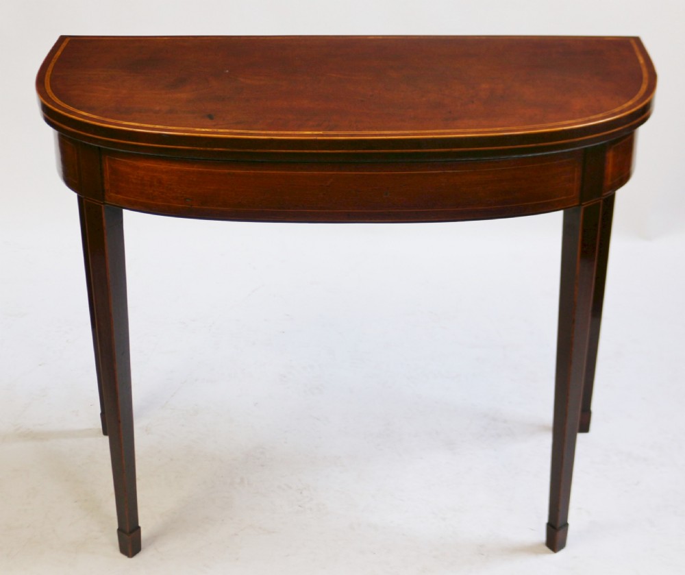 George 111 Mahogany D Shaped Card Table