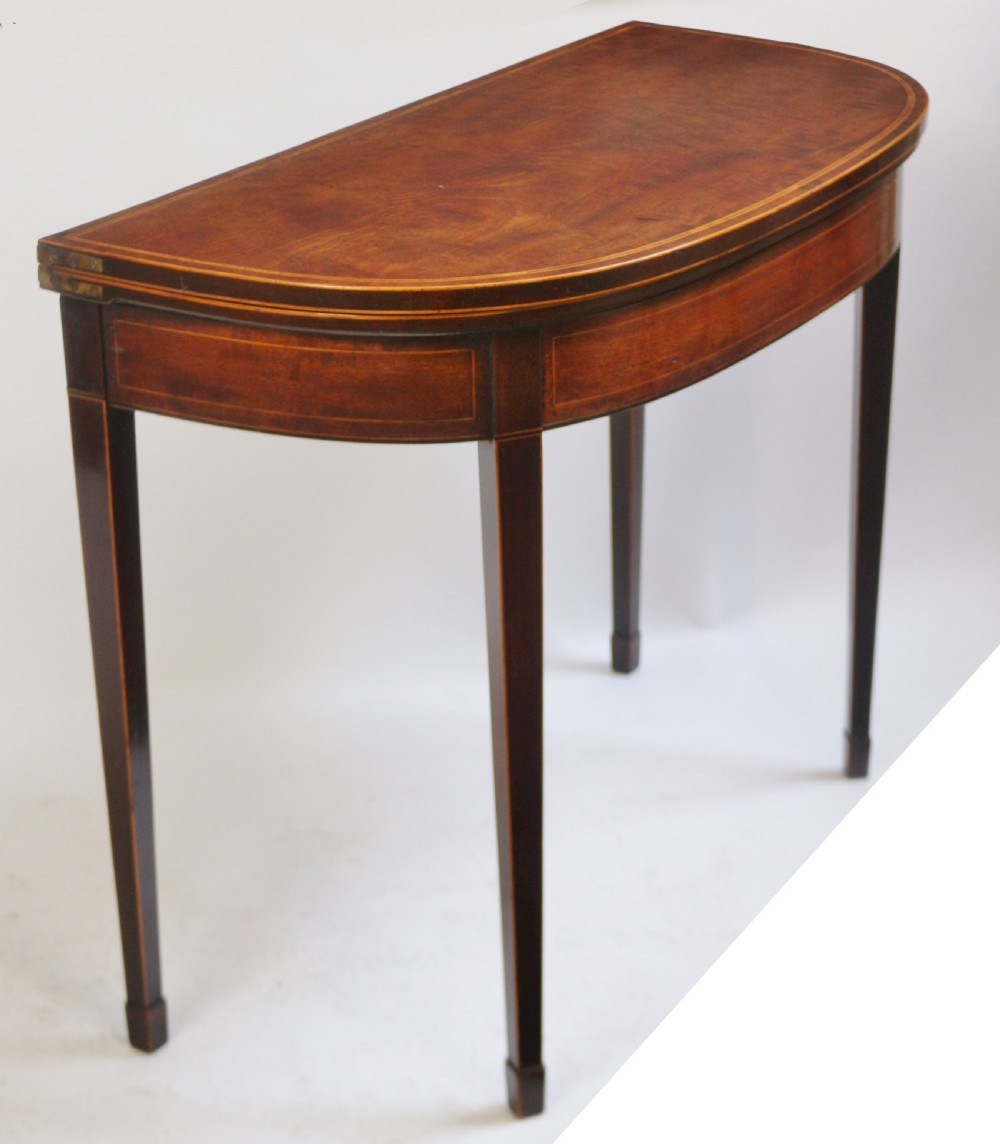 George 111 Mahogany D Shaped Card Table View IV
