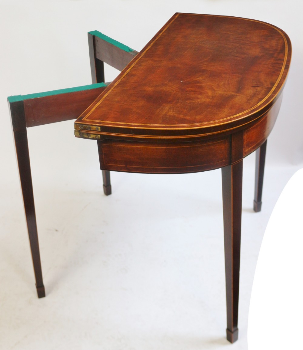 George 111 Mahogany D Shaped Card Table View V