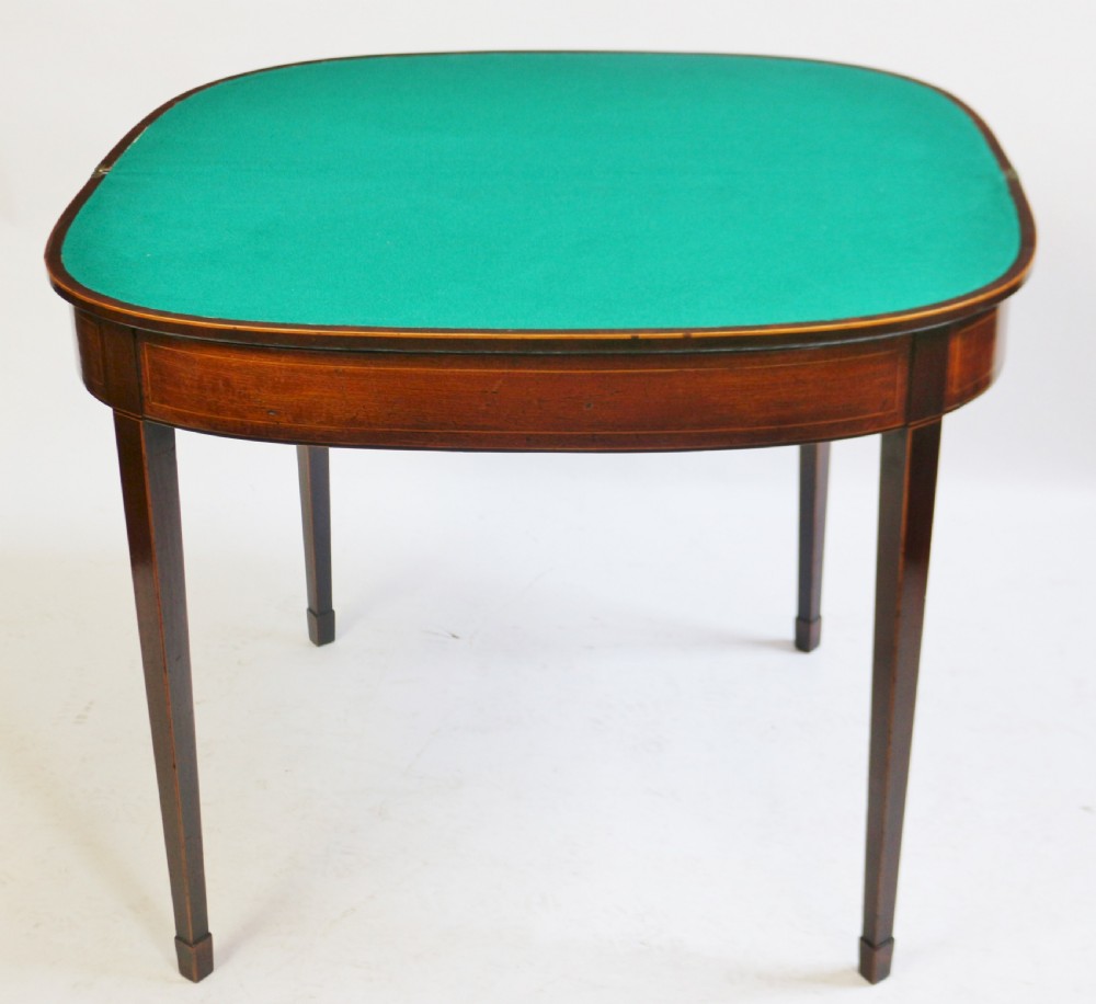 George 111 Mahogany D Shaped Card Table View VI