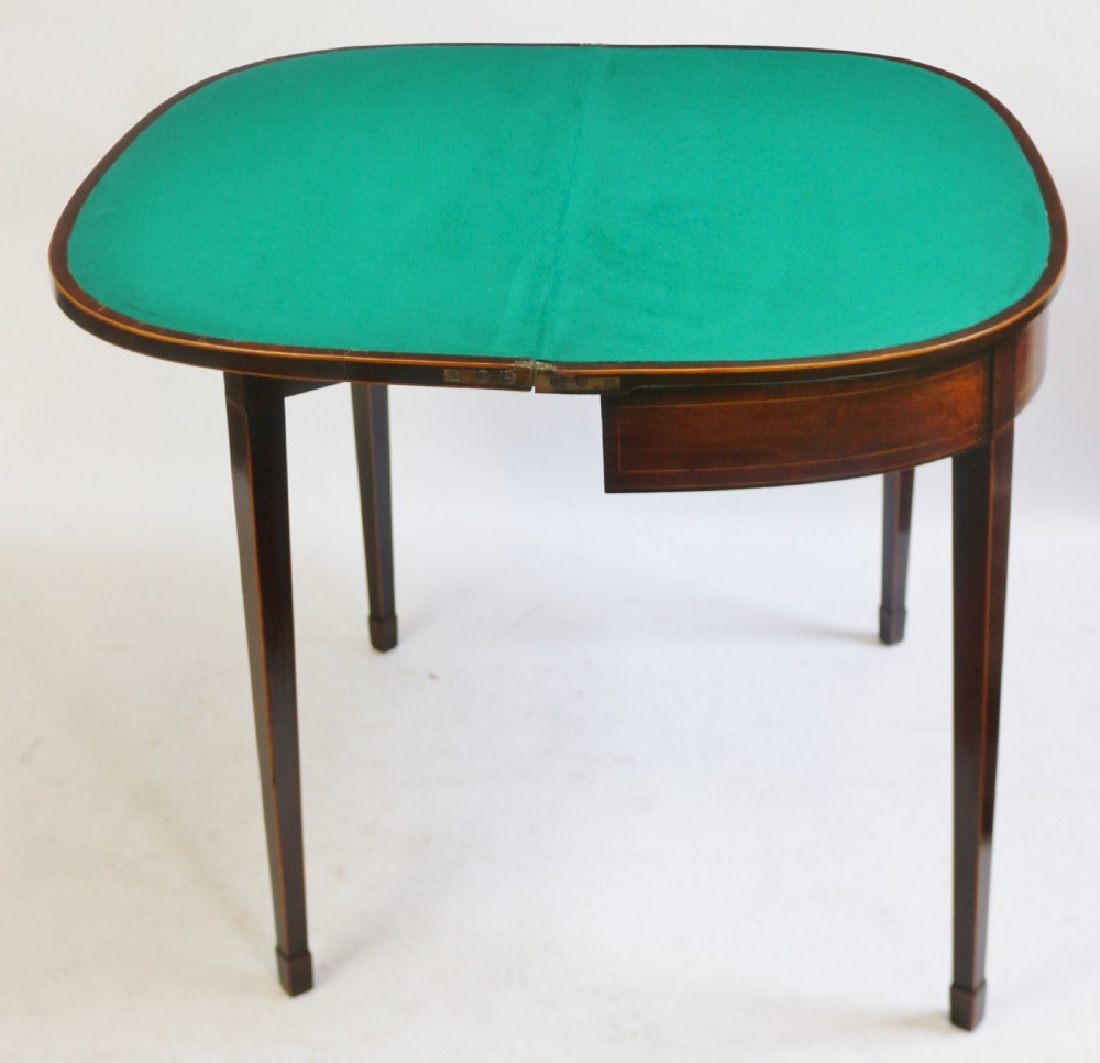 George 111 Mahogany D Shaped Card Table View VII