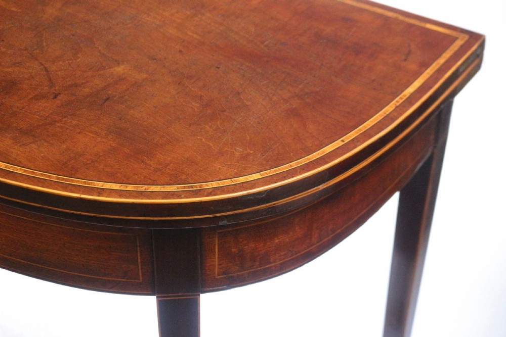 George 111 Mahogany D Shaped Card Table View VIII