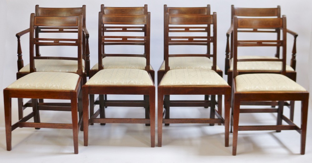 George 111 Mahogany Set of 6 & 2 Dining Chairs on Square Tapered Legs View II