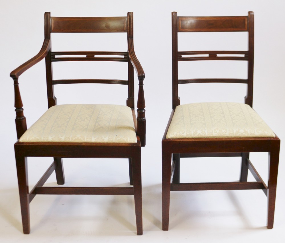 George 111 Mahogany Set of 6 & 2 Dining Chairs on Square Tapered Legs View III