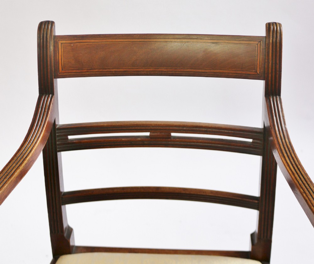 George 111 Mahogany Set of 6 & 2 Dining Chairs on Square Tapered Legs View VII