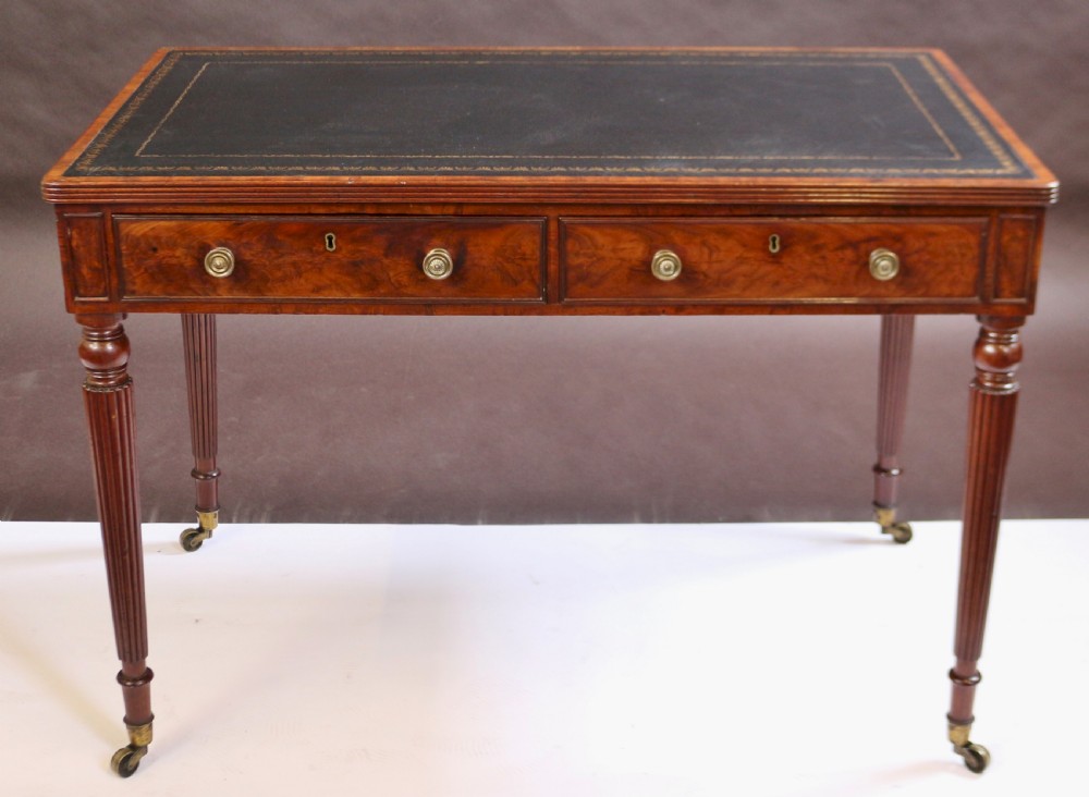 Regency Mahogany Freestanding 2 Drawer Writing Table in the Manner & Quality of Gillows