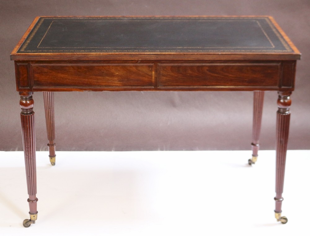 Regency Mahogany Freestanding 2 Drawer Writing Table in the Manner & Quality of Gillows View V