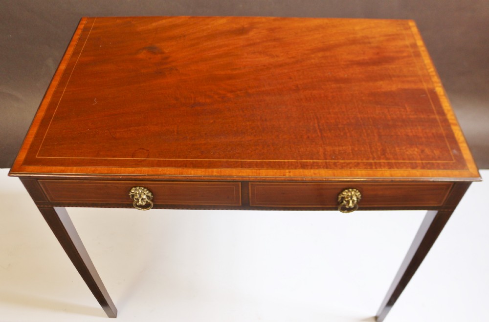 George 111 Mahogany Inlaid 2 Drawer Side Table View III