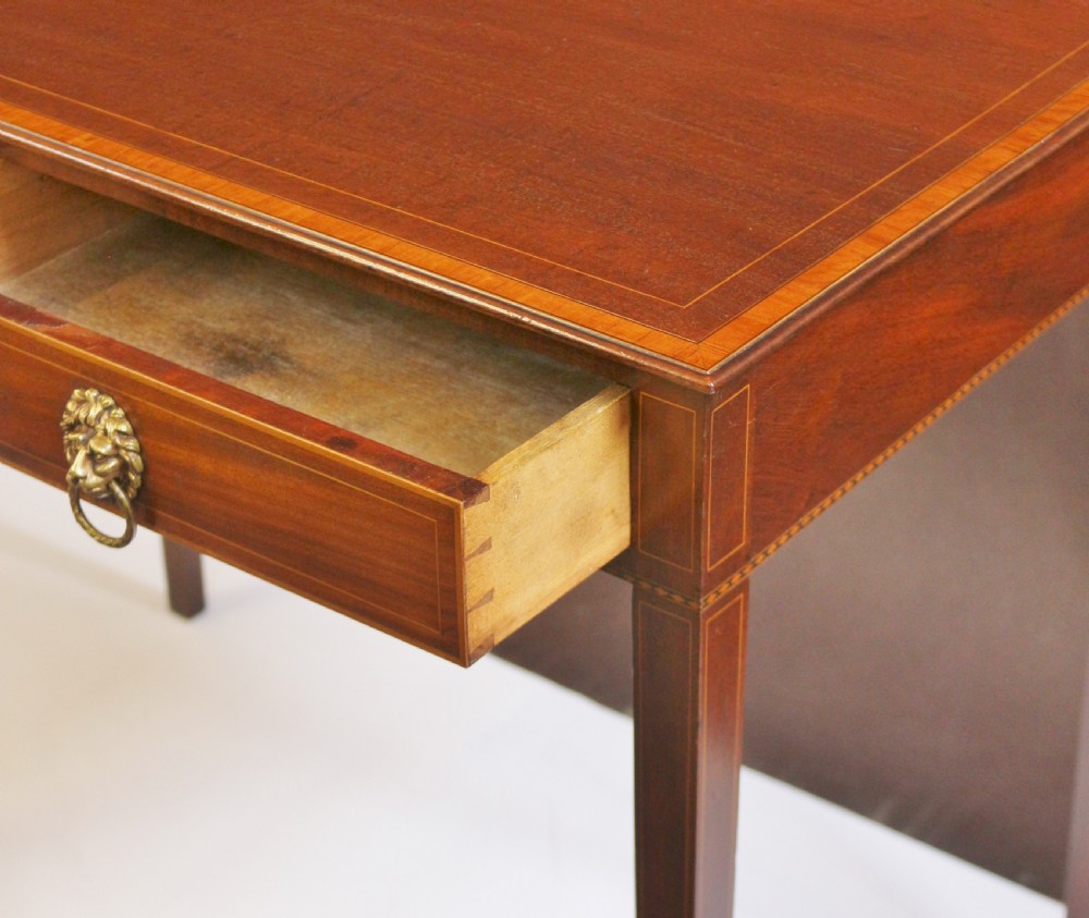 George 111 Mahogany Inlaid 2 Drawer Side Table View V